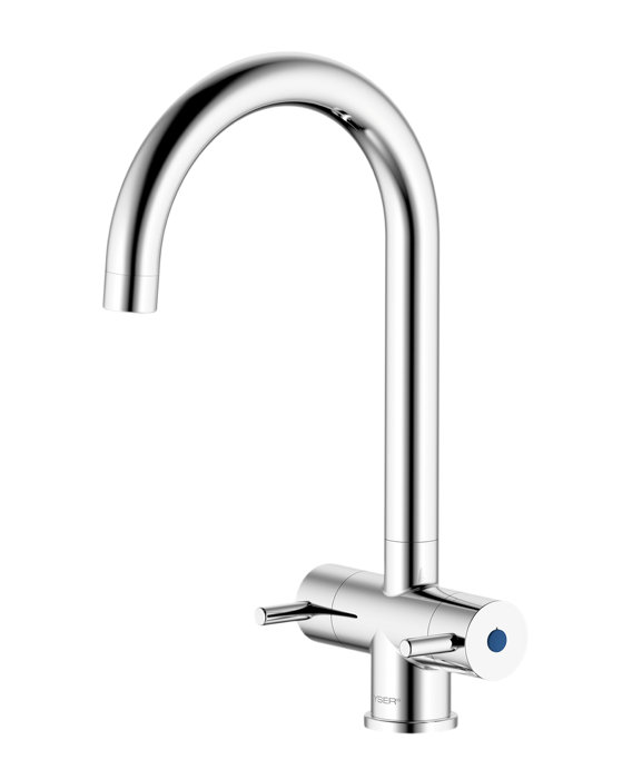 Geyser køkkenarmatur Twin krom 